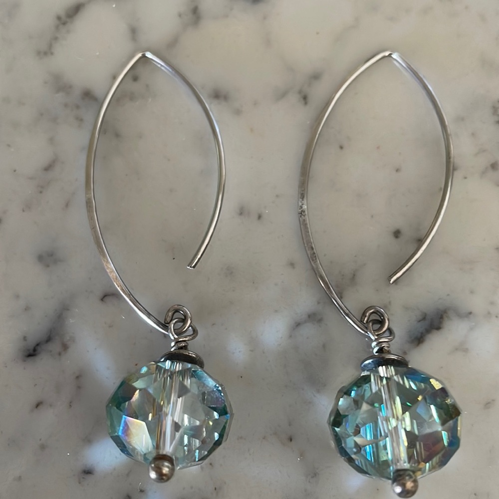 Crystal Drop Sterling Silver Earrings